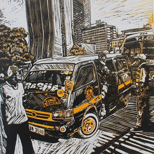 Rasha - Route 125 matatu art print by Dennis Muraguri