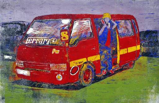 Ferrari - Route 8 matatu art print by Dennis Muraguri