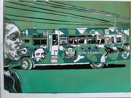 Kifaru II Green matatu art print by Dennis Muraguri