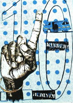Beba Kindeh! blue matatu art print by Dennis Muraguri