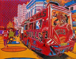 Chicago Bulls - Expresso Sacco red matatu art print by Dennis Muraguri
