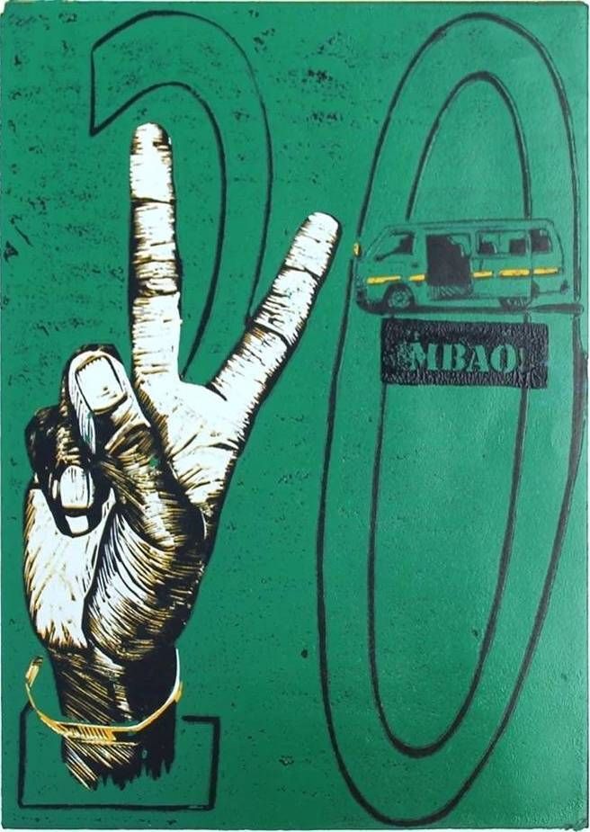 Babe Mbao green matatu art print by Dennis Muraguri