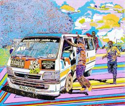 Warembo Bila - Make-Up matatu art print by Dennis Muraguri