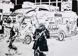 Pablo matatu art print by Dennis Muraguri