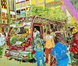 Minion - EBET Sacco matatu art print by Dennis Muraguri