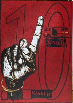 Beba Kindeh! red matatu art print by Dennis Muraguri