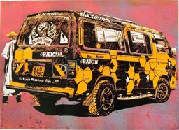 Jah Messenger Black matatu art print by Dennis Muraguri
