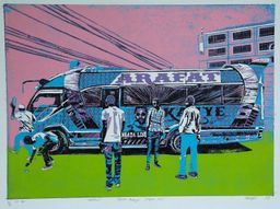 Arafat Blue matatu art print by Dennis Muraguri