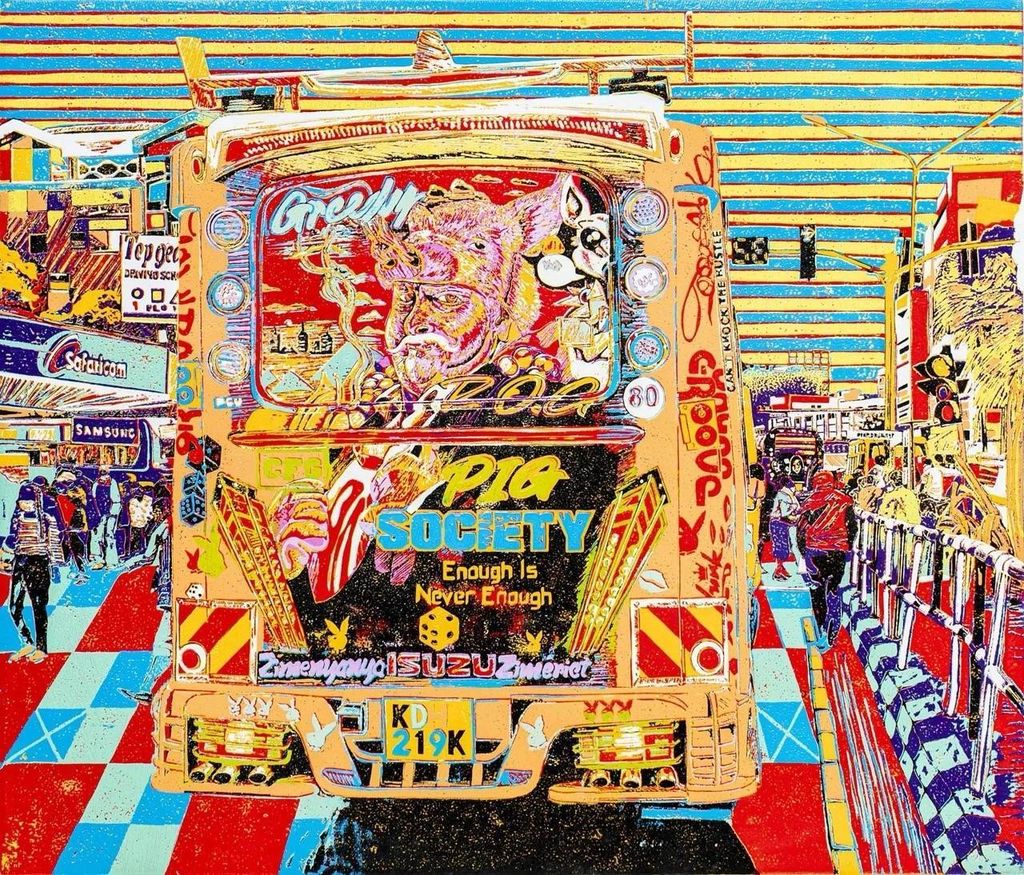 Pig Society - ROG Sacco matatu art print by Dennis Muraguri