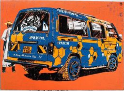 Jah Messenger Blue matatu art print by Dennis Muraguri