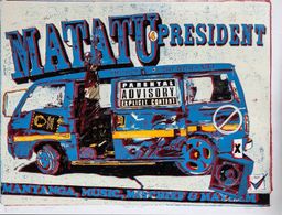 Matatu for President Blue matatu art print by Dennis Muraguri