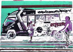 Schizophrenic matatu art print by Dennis Muraguri