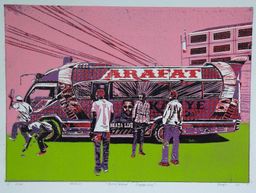 Arafat Red matatu art print by Dennis Muraguri
