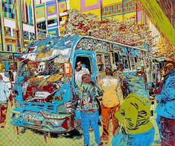 Minion - EBET Sacco matatu art print by Dennis Muraguri
