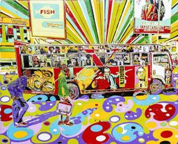 Malcolm X - Ngong Sacco red matatu art print by Dennis Muraguri