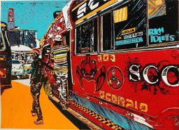 Scorpio matatu art print by Dennis Muraguri