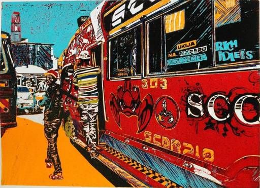 Scorpio matatu art print by Dennis Muraguri