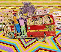Bash II - Kacose Sacco ornage matatu art print by Dennis Muraguri