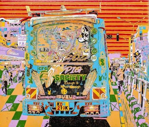 Pig Society - ROG Sacco matatu art print by Dennis Muraguri