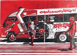 Schizophrenic matatu art print by Dennis Muraguri