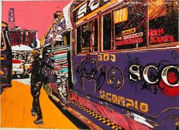Scorpio matatu art print by Dennis Muraguri