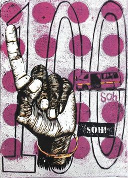 Beba Soh! white matatu art print by Dennis Muraguri