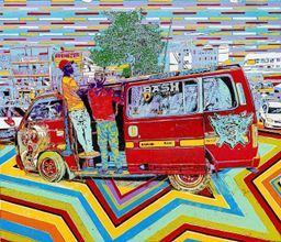 Bash II - Kacose Sacco light-burgundy matatu art print by Dennis Muraguri