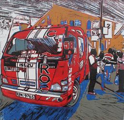 C ROC red matatu art print by Dennis Muraguri