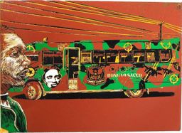 Kifaru II Brown matatu art print by Dennis Muraguri