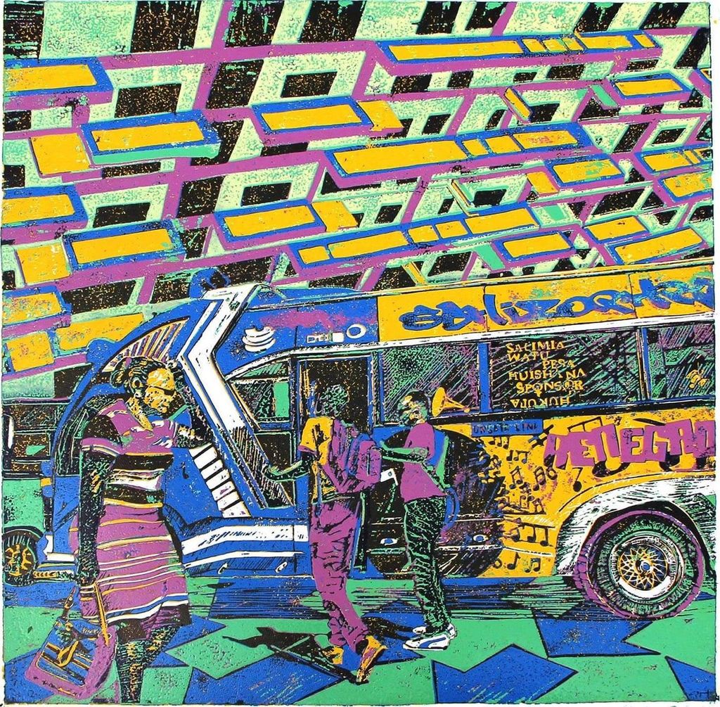 Schizophrenic [Square Format] matatu art print by Dennis Muraguri