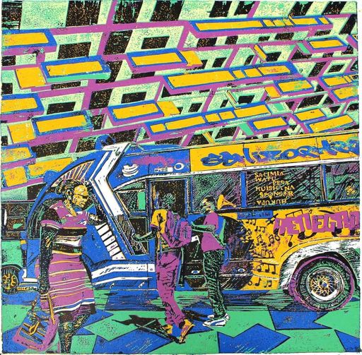 Schizophrenic [Square Format] matatu art print by Dennis Muraguri