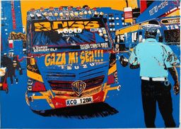 Boss Blue matatu art print by Dennis Muraguri