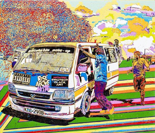 Warembo Bila - Make-Up matatu art print by Dennis Muraguri