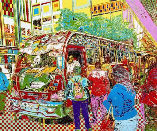 Minion - EBET Sacco matatu art print by Dennis Muraguri