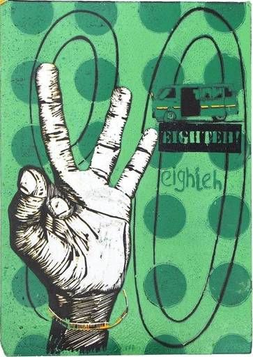 Beba Eighteh! green matatu art print by Dennis Muraguri