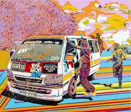Warembo Bila - Make-Up matatu art print by Dennis Muraguri