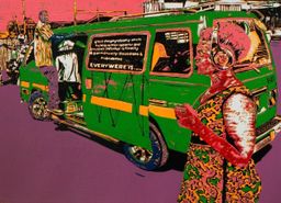 Alpine Route 100 green matatu art print by Dennis Muraguri