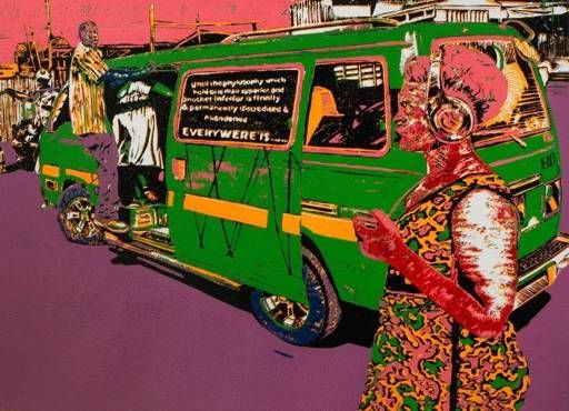 Alpine Route 100 green matatu art print by Dennis Muraguri